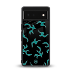 lil blue flames back phone cover | glass case for google pixel 6