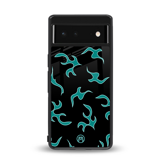 lil blue flames back phone cover | glass case for Google Pixel 6A