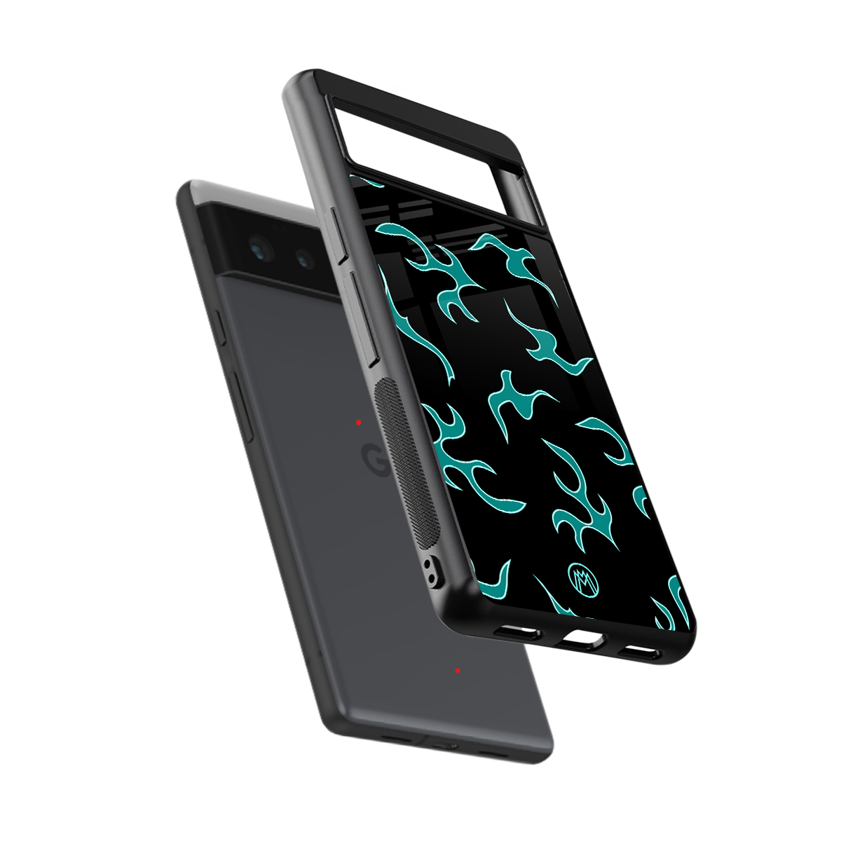 lil blue flames back phone cover | glass case for google pixel 6