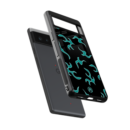 lil blue flames back phone cover | glass case for Google Pixel 6A