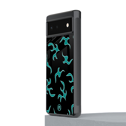 lil blue flames back phone cover | glass case for Google Pixel 6A