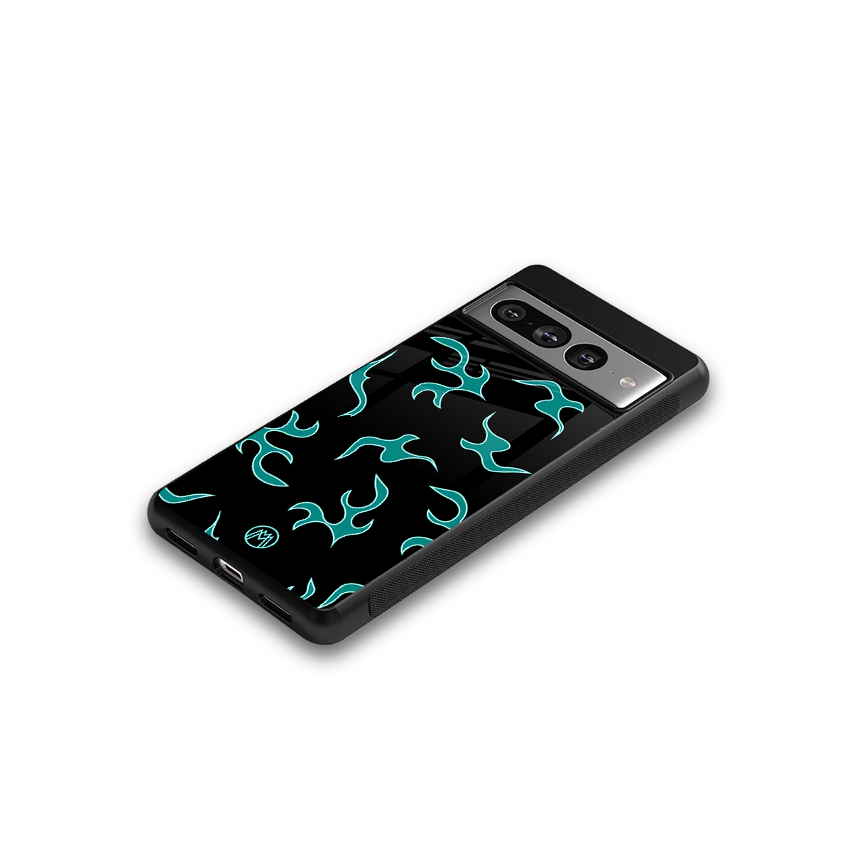 lil blue flames back phone cover | glass case for google pixel 7 pro