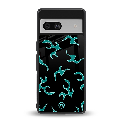 lil blue flames back phone cover | glass case for Google Pixel 7