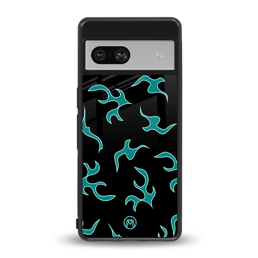 lil blue flames back phone cover | glass case for Google Pixel 7