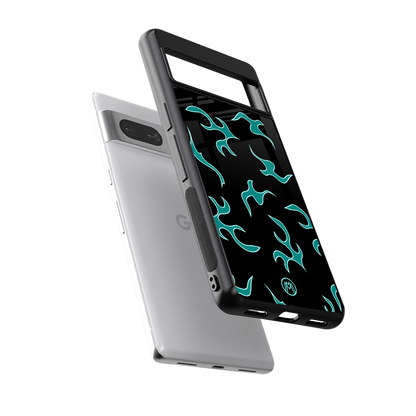 lil blue flames back phone cover | glass case for Google Pixel 7