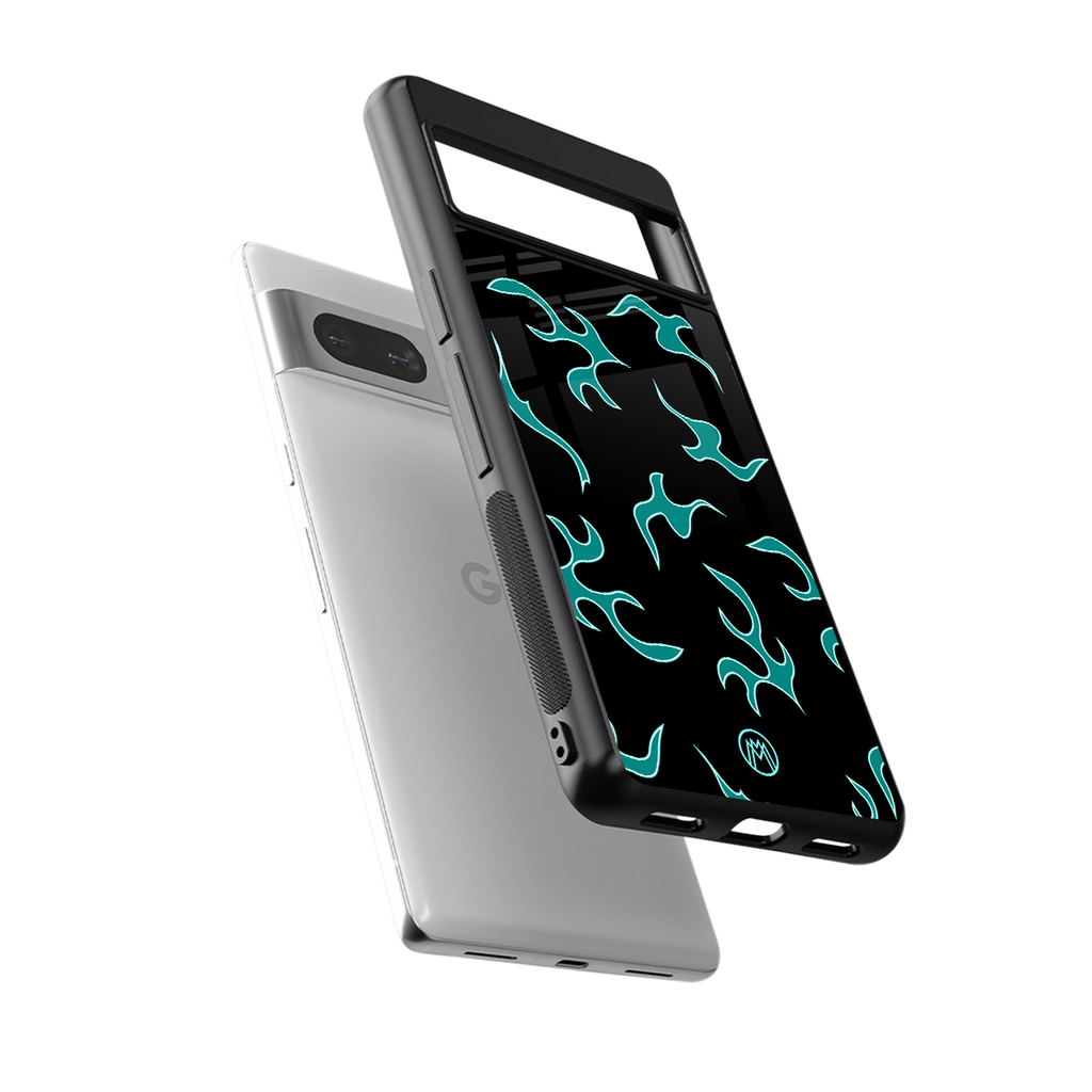 lil blue flames back phone cover | glass case for Google Pixel 7A