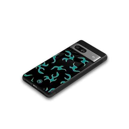 lil blue flames back phone cover | glass case for Google Pixel 7