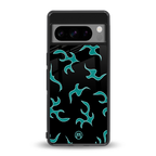 lil blue flames back phone cover | glass case for google pixel 8 pro