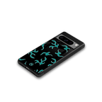 lil blue flames back phone cover | glass case for google pixel 8 pro