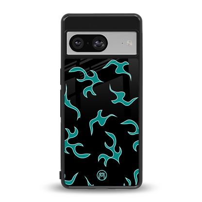 lil blue flames back phone cover | glass case for Google Pixel 8