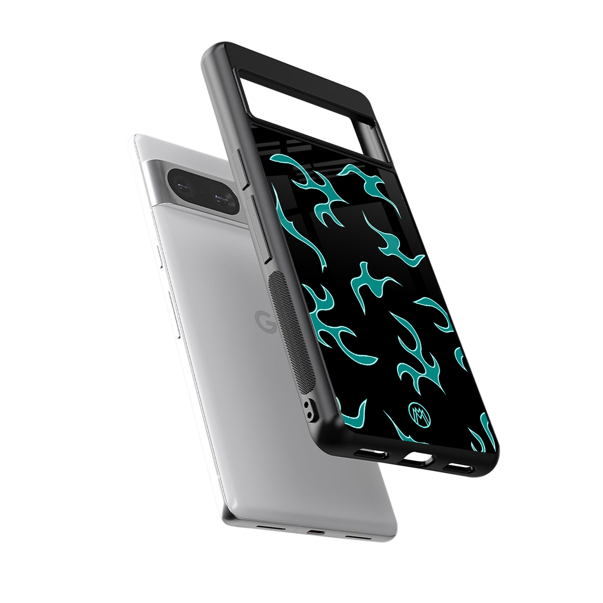 lil blue flames back phone cover | glass case for Google Pixel 8