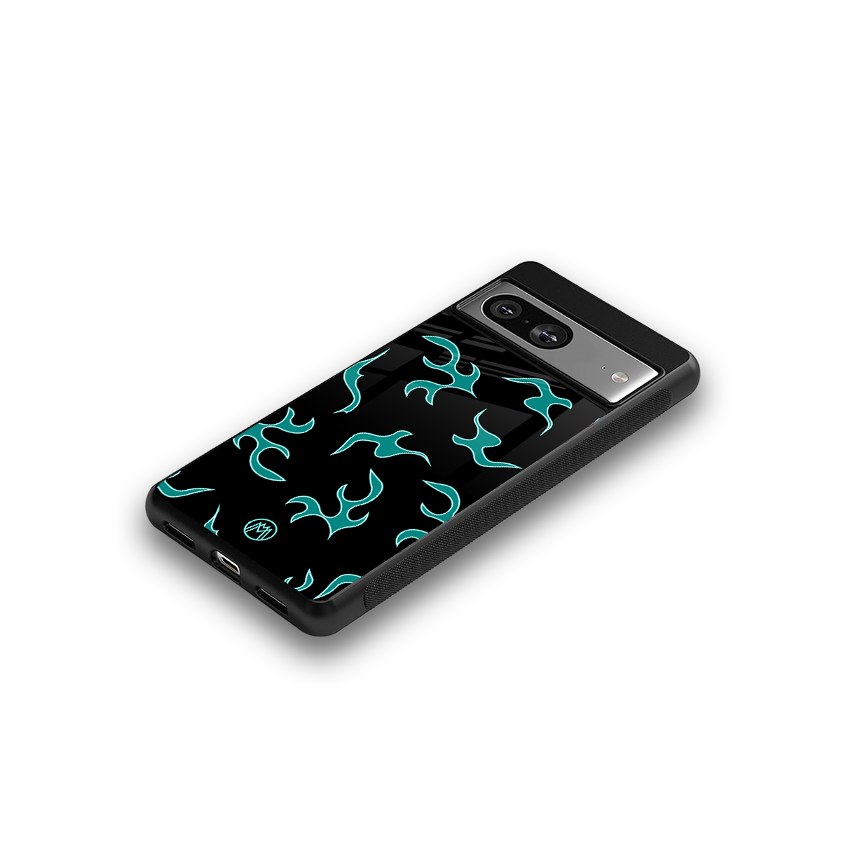 lil blue flames back phone cover | glass case for Google Pixel 8