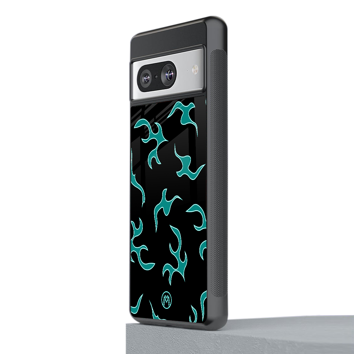 lil blue flames back phone cover | glass case for Google Pixel 8