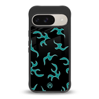 lil blue flames back phone cover | glass case for google pixel 9