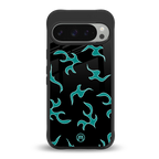 lil blue flames back phone cover | glass case for google pixel 9 pro
