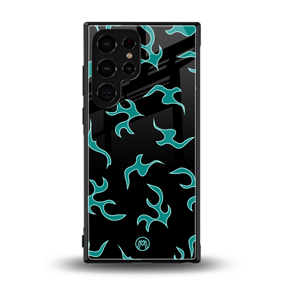lil blue flames back phone cover | glass case for samsung galaxy s24 ultra