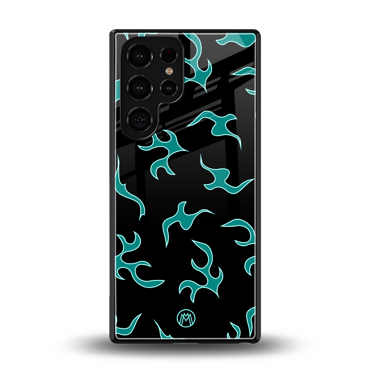 lil blue flames back phone cover | glass case for samsung galaxy s25 ultra