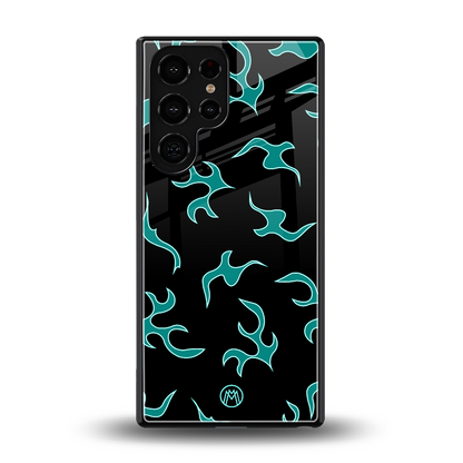lil blue flames back phone cover | glass case for samsung galaxy s25 ultra
