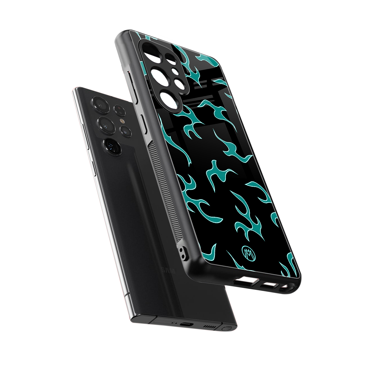 lil blue flames back phone cover | glass case for samsung galaxy s25 ultra