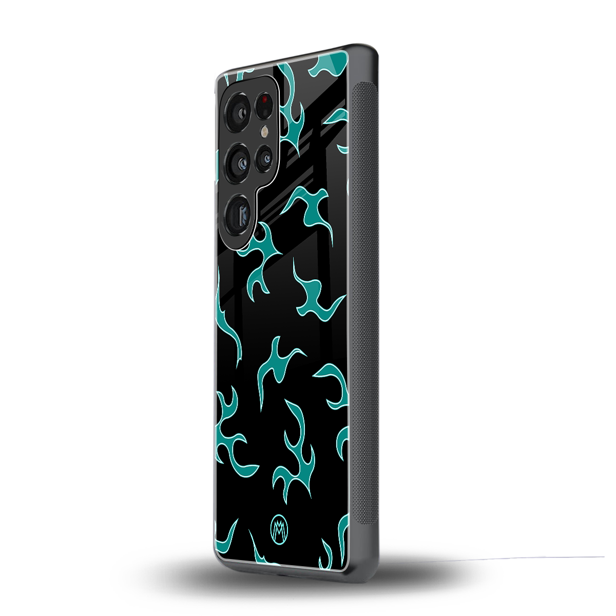 lil blue flames back phone cover | glass case for samsung galaxy s25 ultra