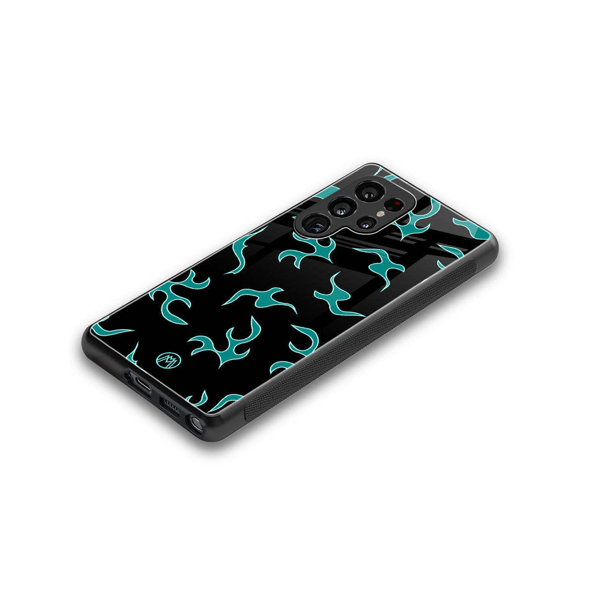 lil blue flames back phone cover | glass case for samsung galaxy s25 ultra