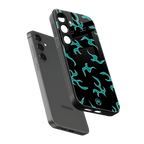 lil blue flames back phone cover | glass case for samsung galaxy s24