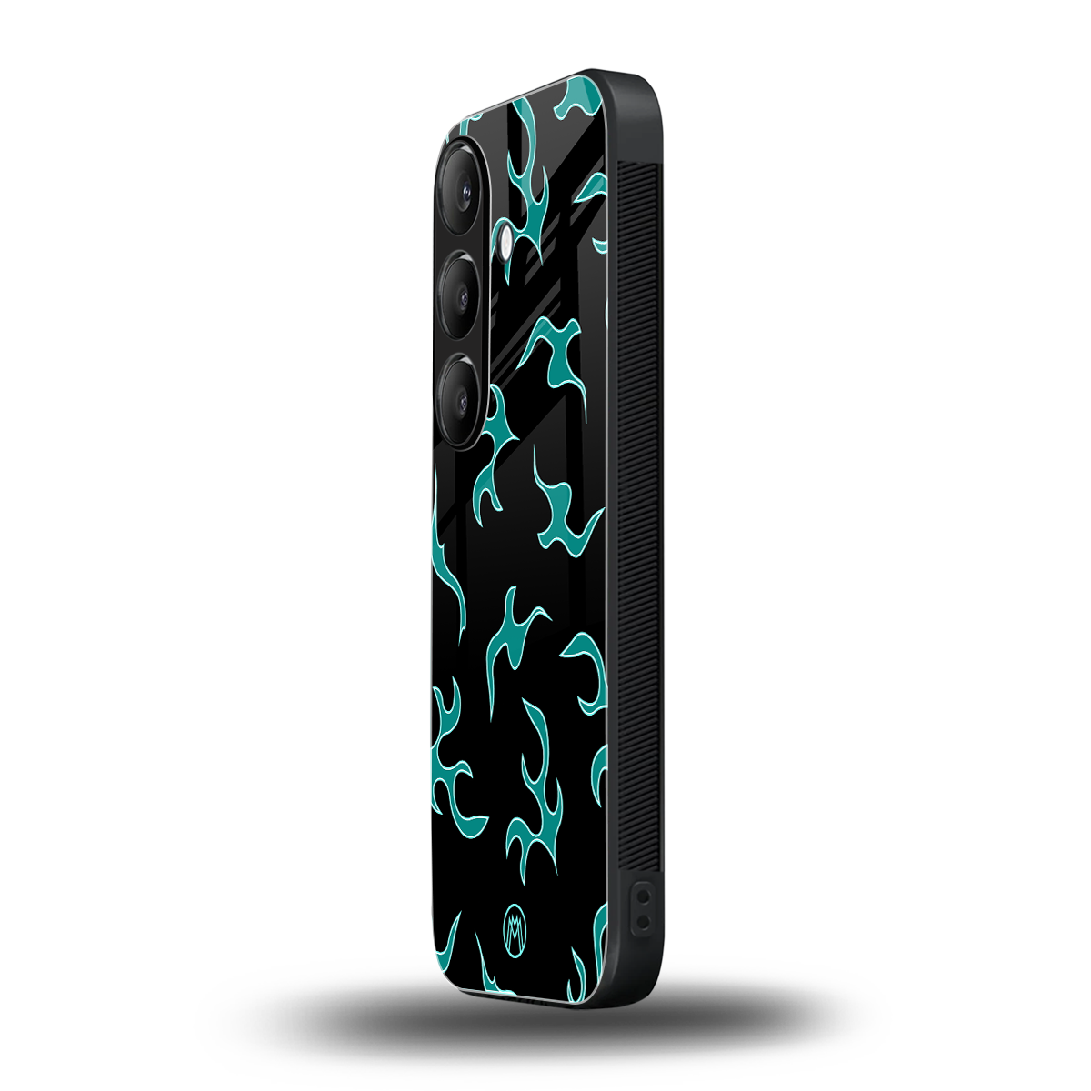 lil blue flames back phone cover | glass case for samsung galaxy s24 fe