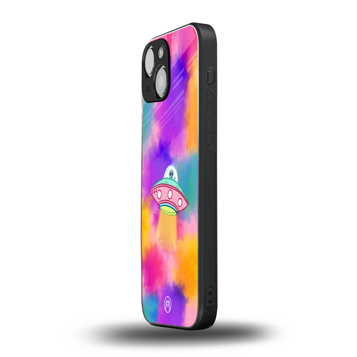 lil colourful alien back phone cover | glass case for iphone 13 mini