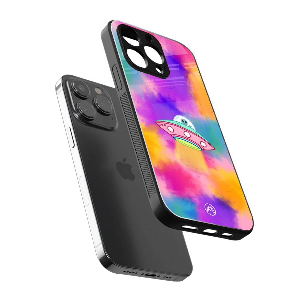 lil colourful alien back phone cover | glass case for iphone 13 pro max