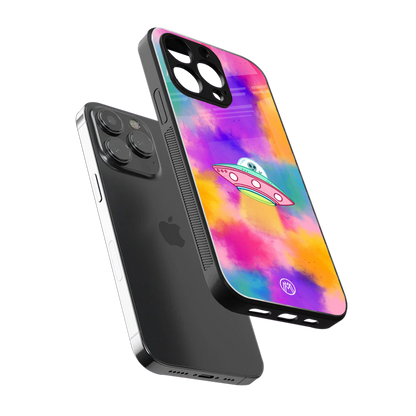 lil colourful alien back phone cover | glass case for iphone 13 pro max