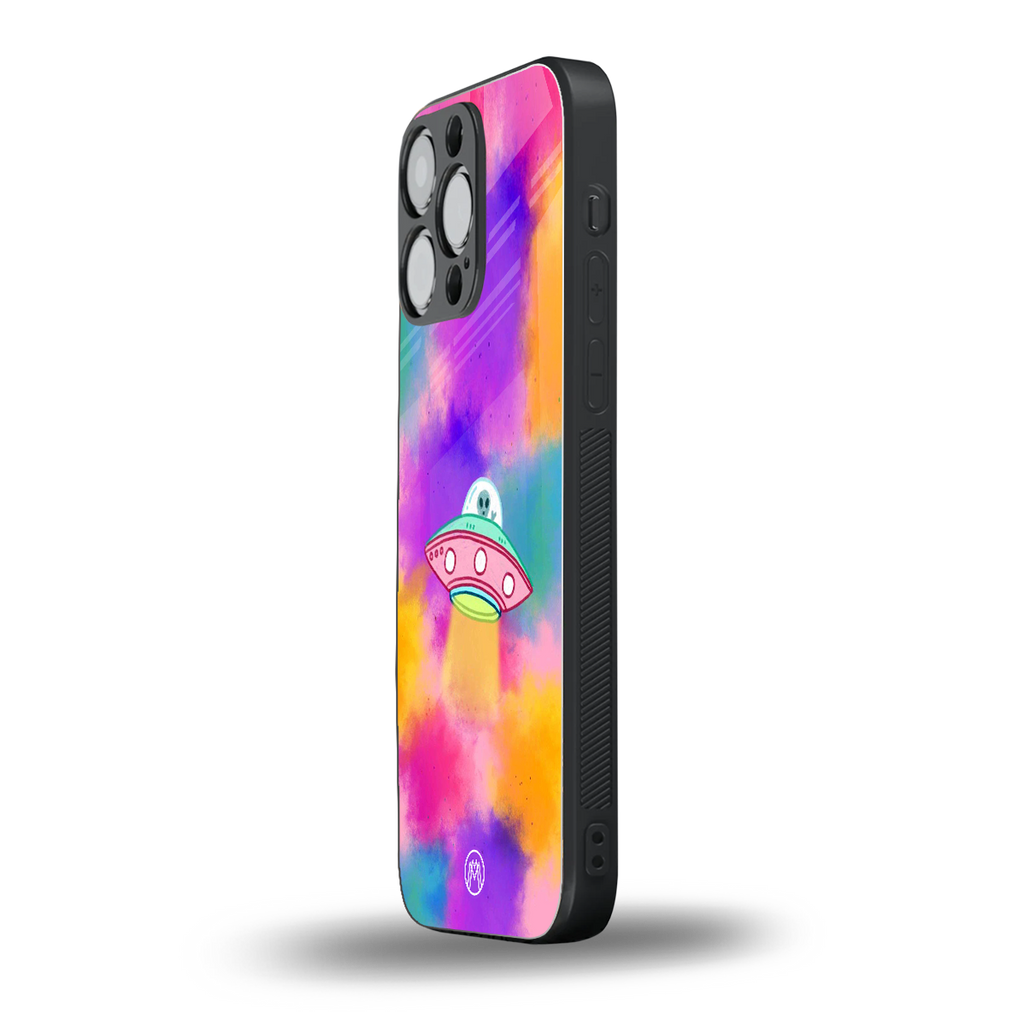 lil colourful alien back phone cover | glass case for iphone 13 pro max