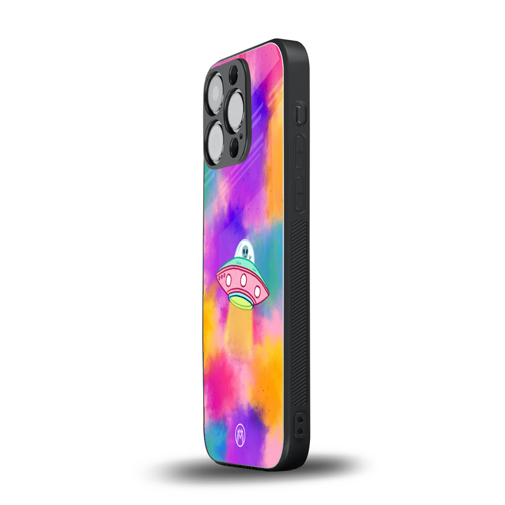lil colourful alien back phone cover | glass case for iphone 13 pro