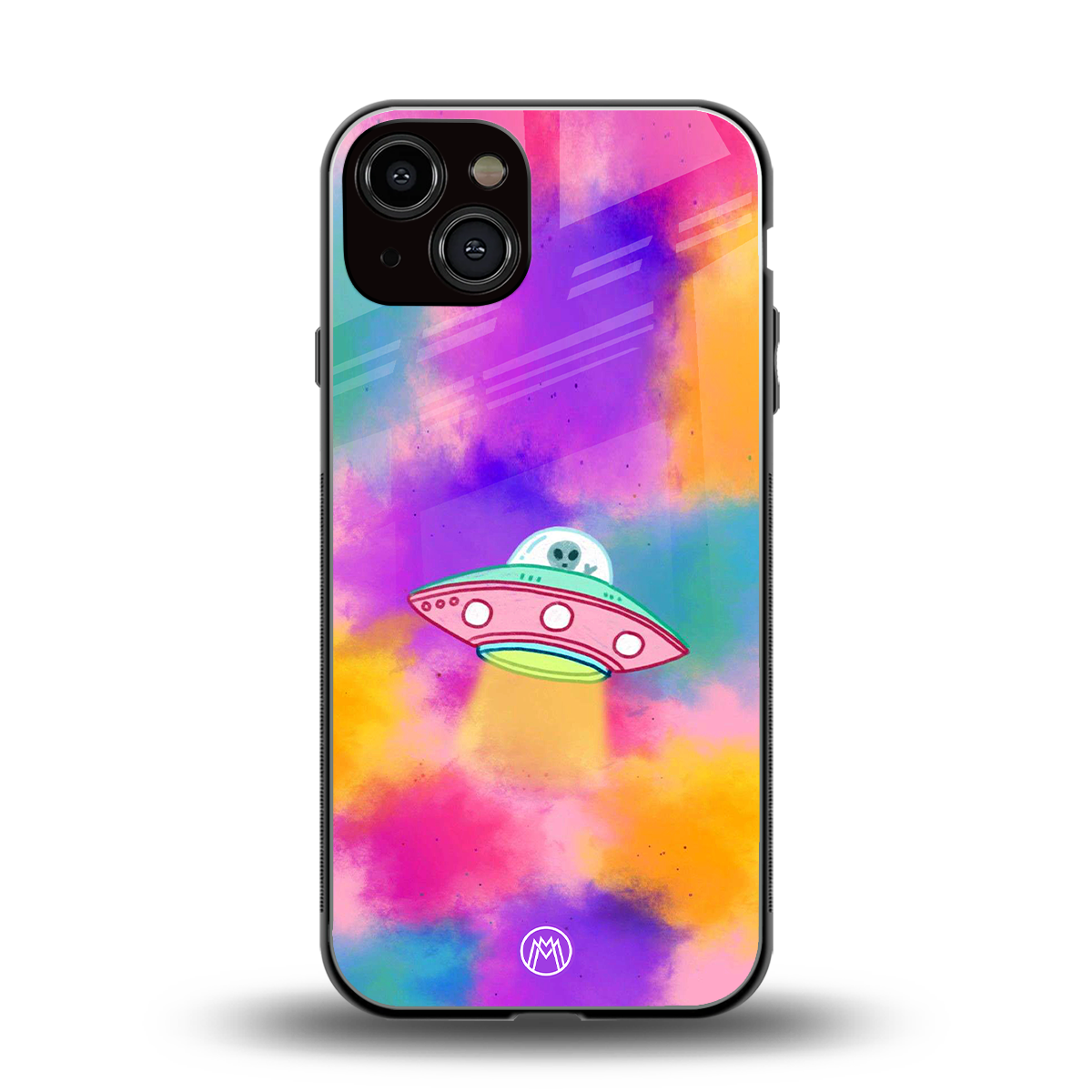 lil colourful alien back phone cover | glass case for iphone 13