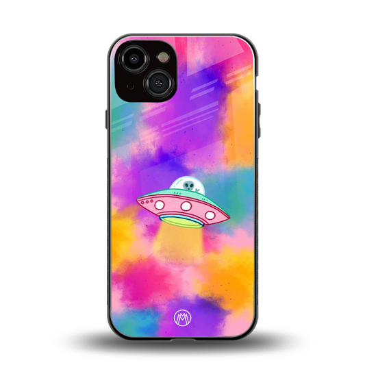 lil colourful alien back phone cover | glass case for iphone 13