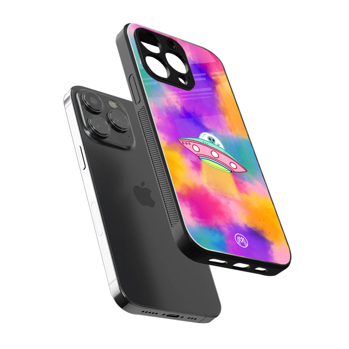 lil colourful alien back phone cover | glass case for iphone 15 pro max