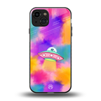 lil colourful alien back phone cover | glass case for iphone 15