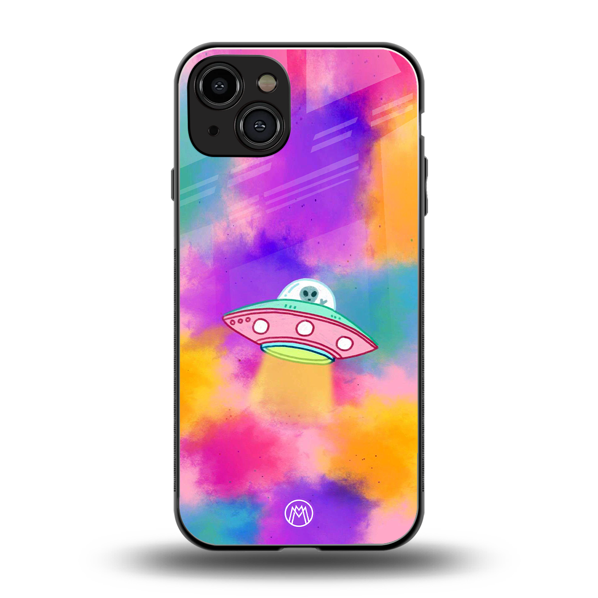lil colourful alien back phone cover | glass case for iphone 14