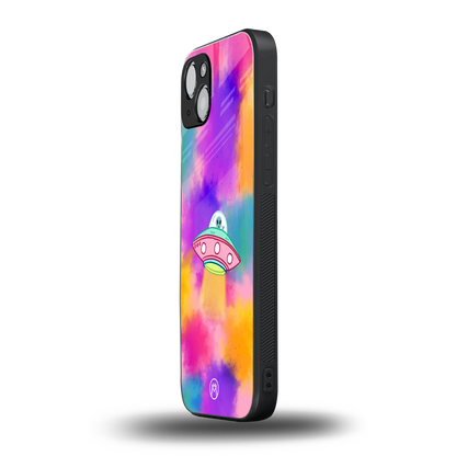 lil colourful alien back phone cover | glass case for iphone 15
