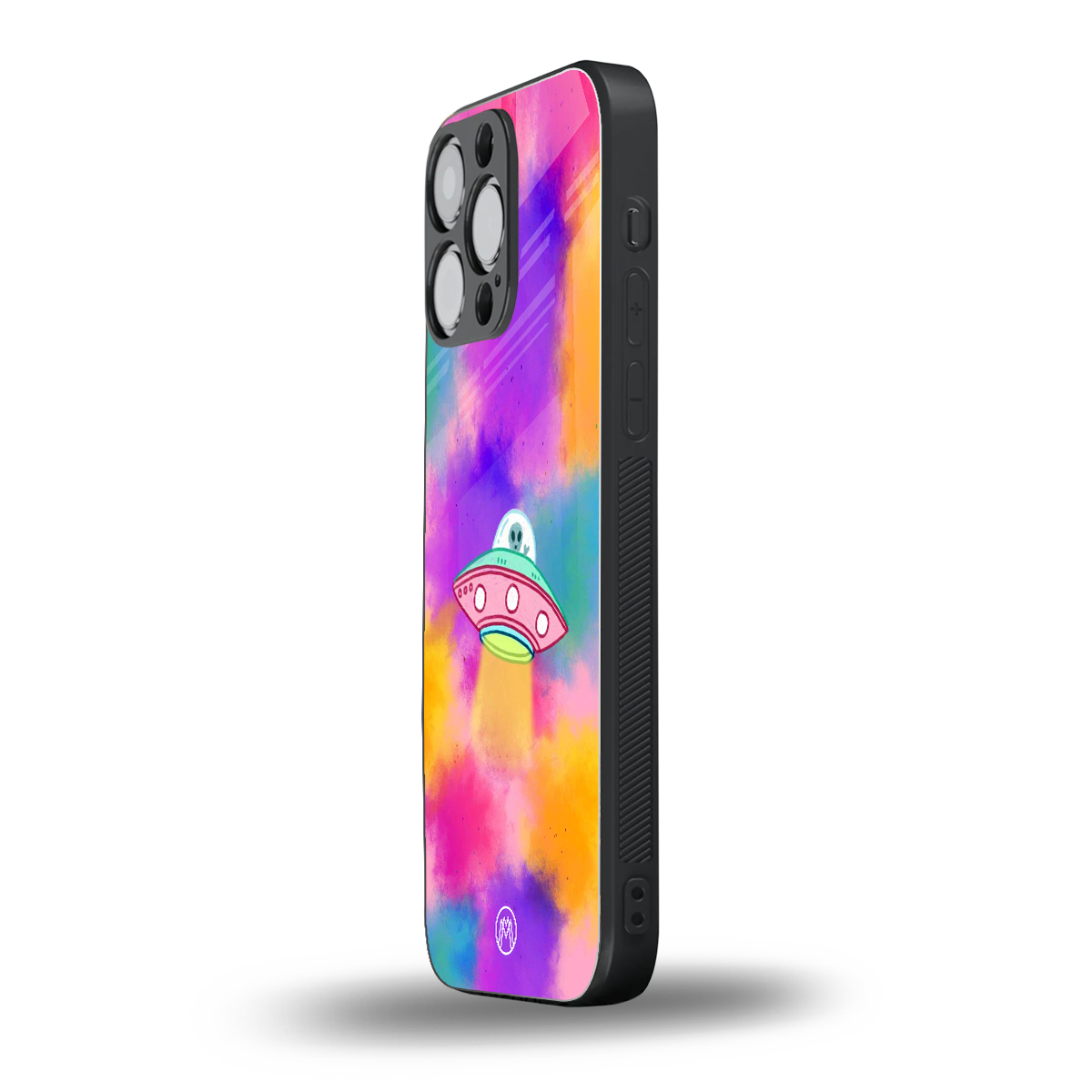 lil colourful alien back phone cover | glass case for iphone 16 pro max