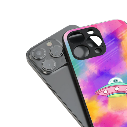 lil colourful alien back phone cover | glass case for iphone 13 pro max