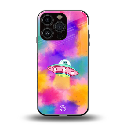 lil colourful alien back phone cover | glass case for iphone 16 pro