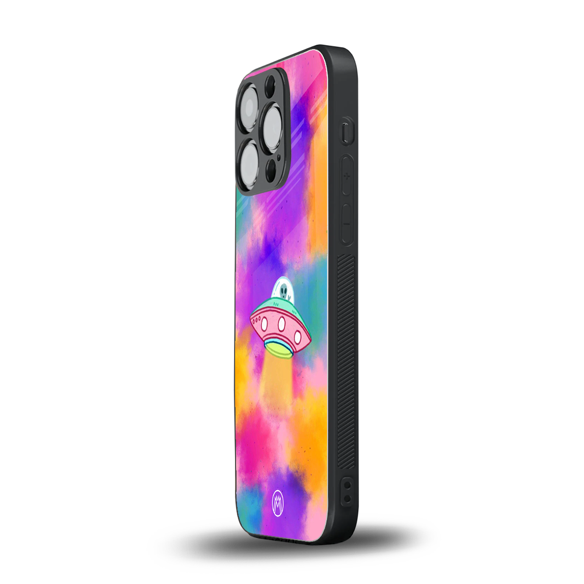 lil colourful alien back phone cover | glass case for iphone 16 pro