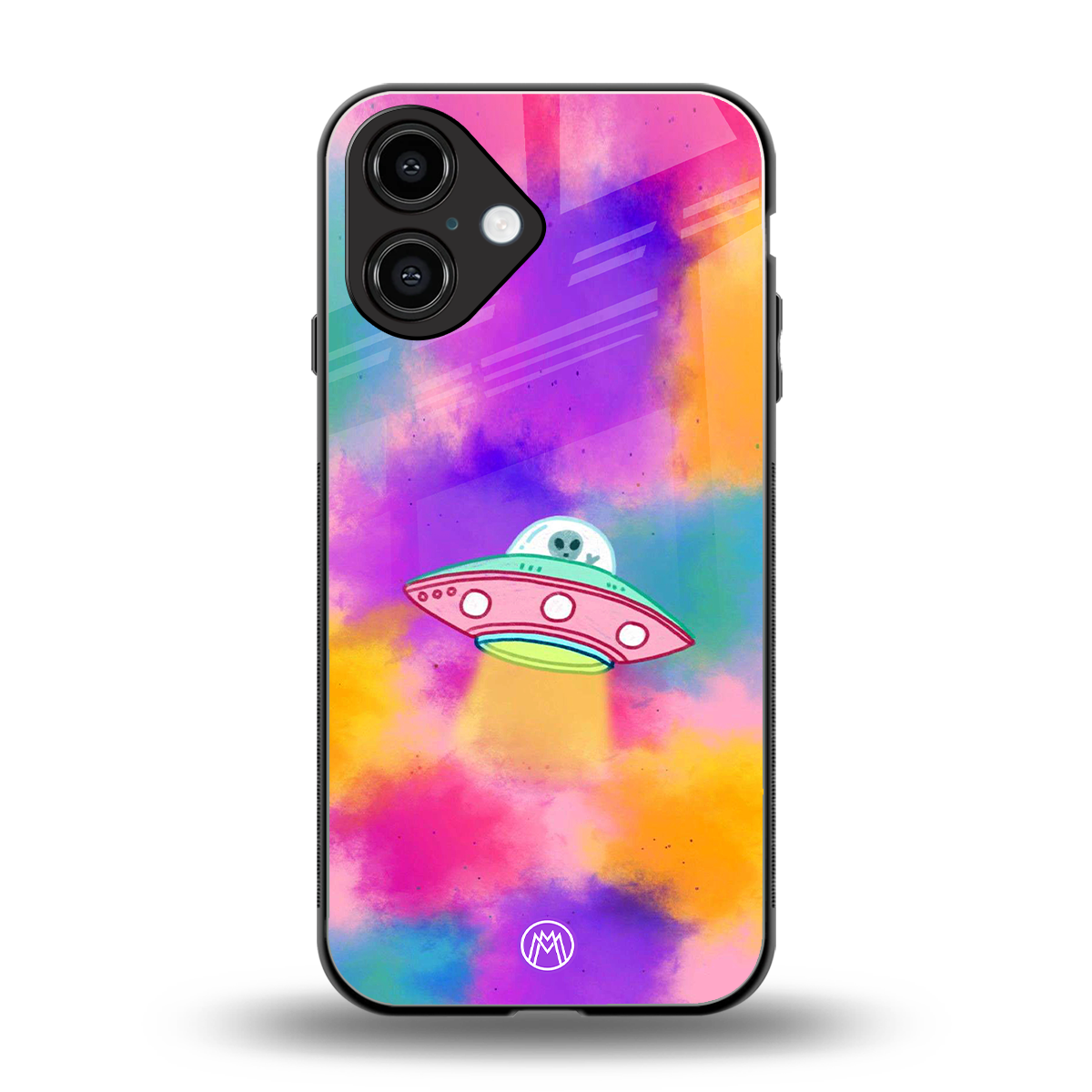 lil colourful alien back phone cover | glass case for iphone 16