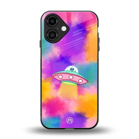 lil colourful alien back phone cover | glass case for iphone 16
