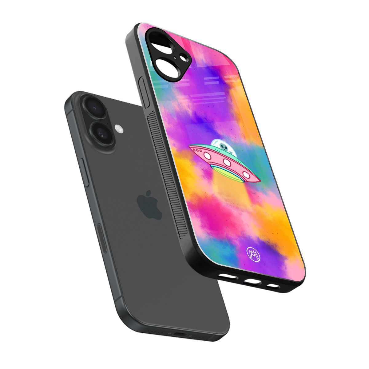 lil colourful alien back phone cover | glass case for iphone 16