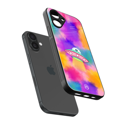 lil colourful alien back phone cover | glass case for iphone 16