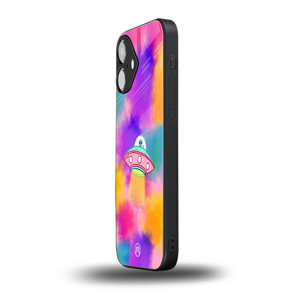 lil colourful alien back phone cover | glass case for iphone 16