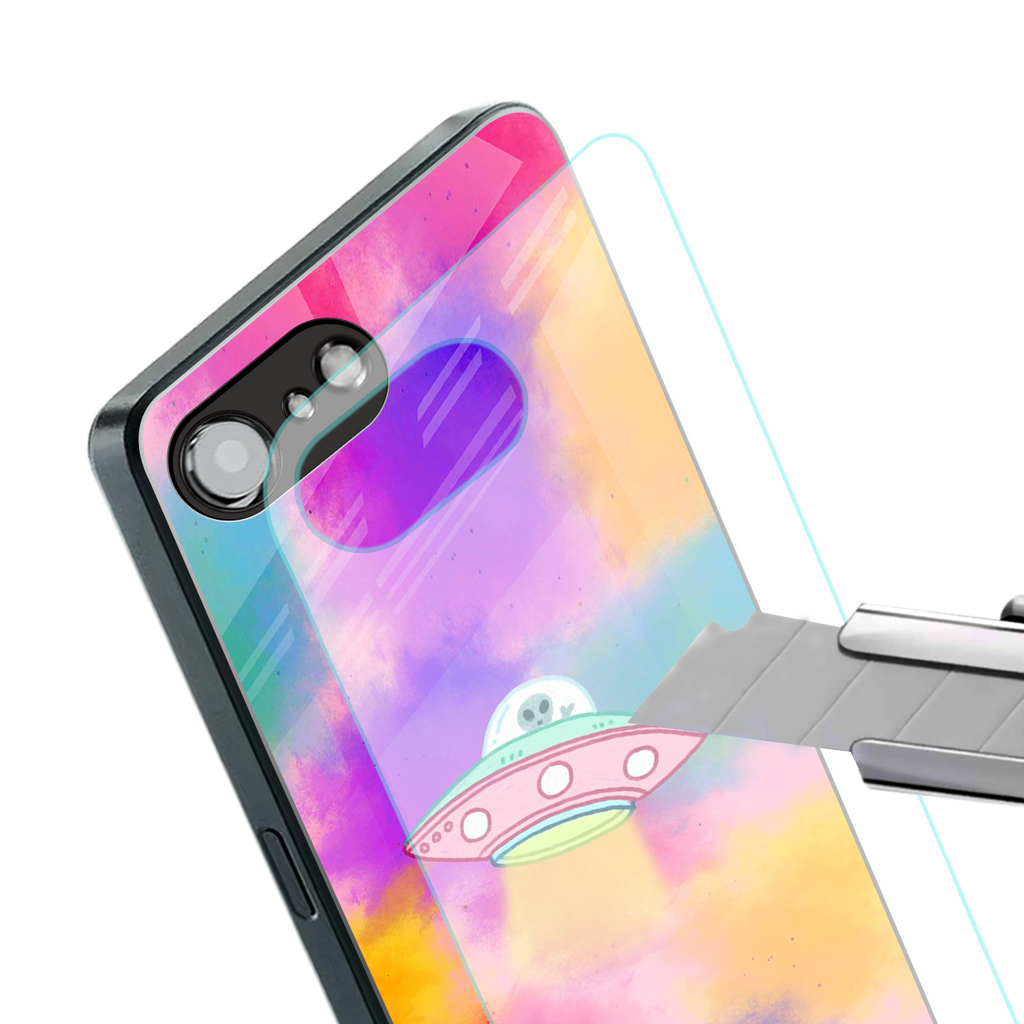lil colourful alien back phone cover | glass case for iphone 16e