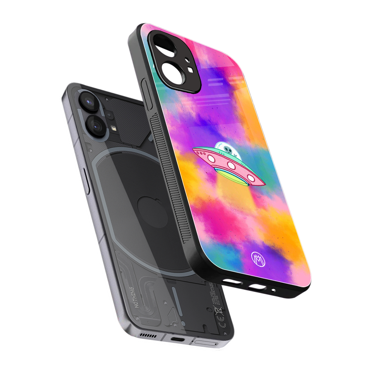 lil colourful alien back phone cover | glass case for nothing phone 1