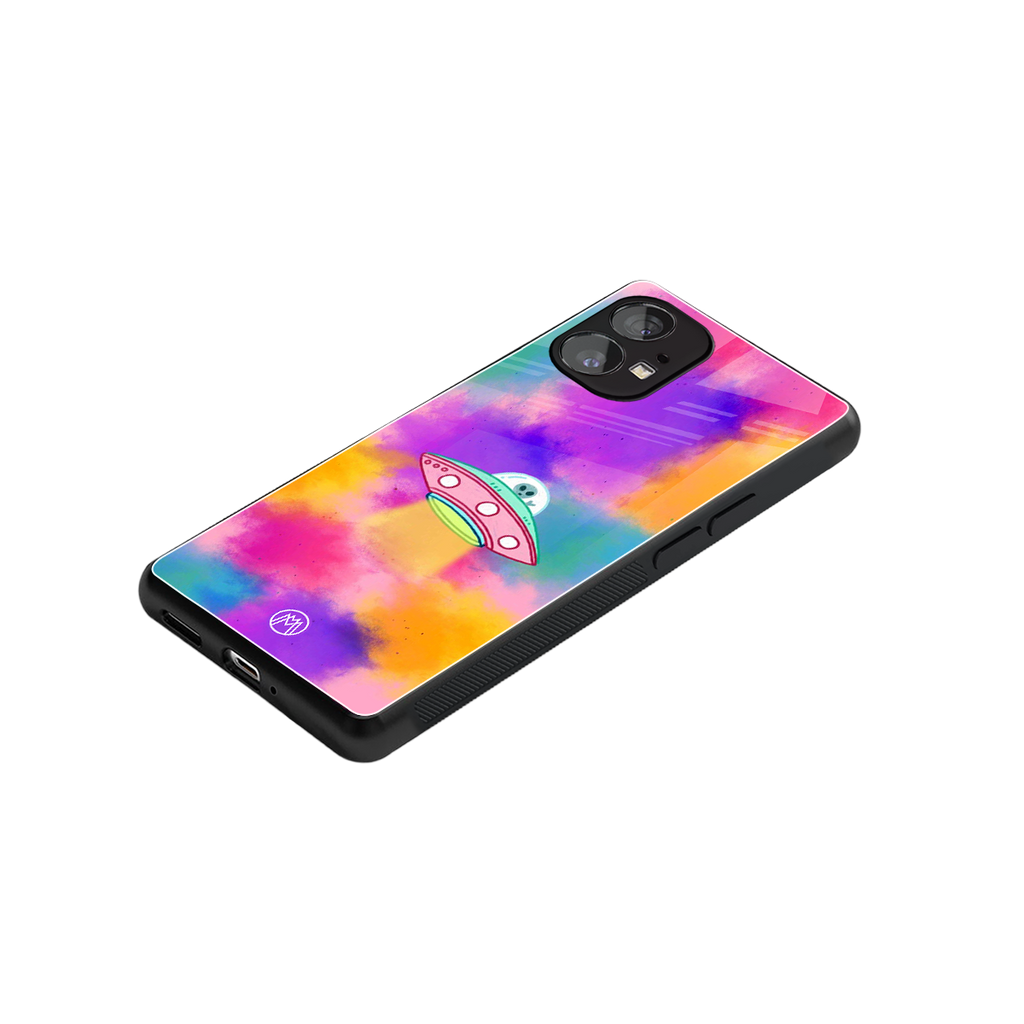 lil colourful alien back phone cover | glass case for nothing phone 1